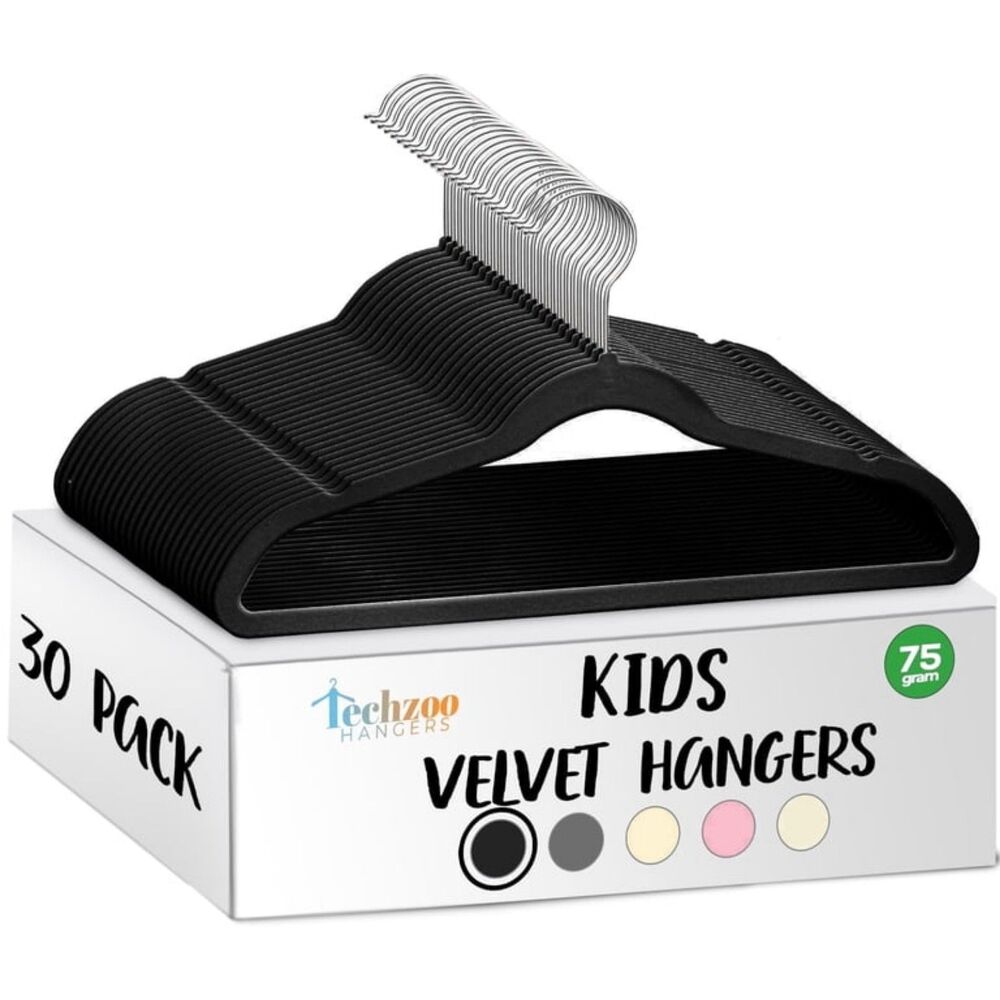 Pack of 30 Kids Velvet Clothes Hangers NEW
